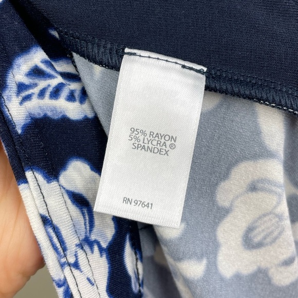 J.Jill NWT Women's Medium Wearever Full Leg Cropped Flowy jersey Knot Pants Blue - Picture 12 of 13